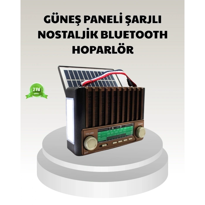 BFS Güneş Enerjili Taşınabilir Hoparlör KTF-1428 Bluetooth Radyo USB SD Kart Destekli
