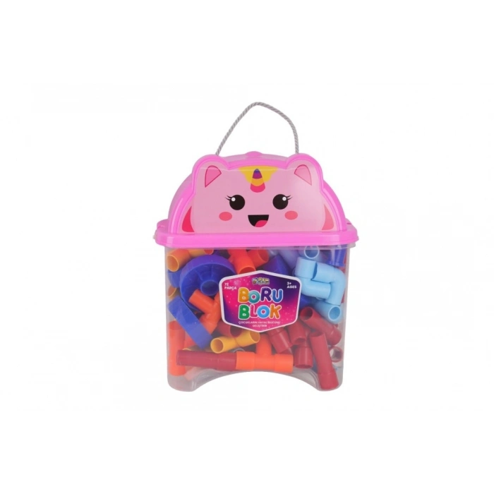 BFS HC1044 HAYVAN FİGÜRÜ KAPAKLI KAPTA 72 PARÇA BORU LEGO