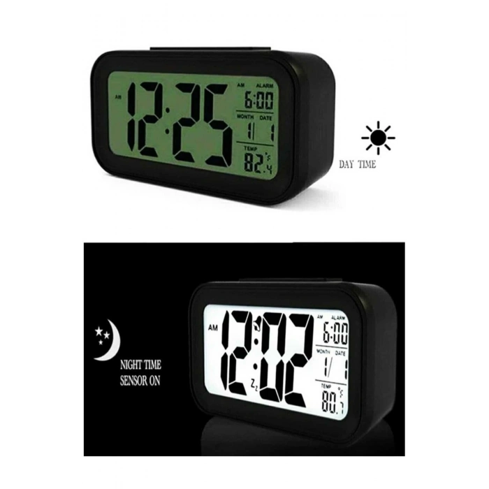 BFS Işıklı Dereceli Masa Ofis Saati Alarmlı Termometre Takvim Çalar Saat