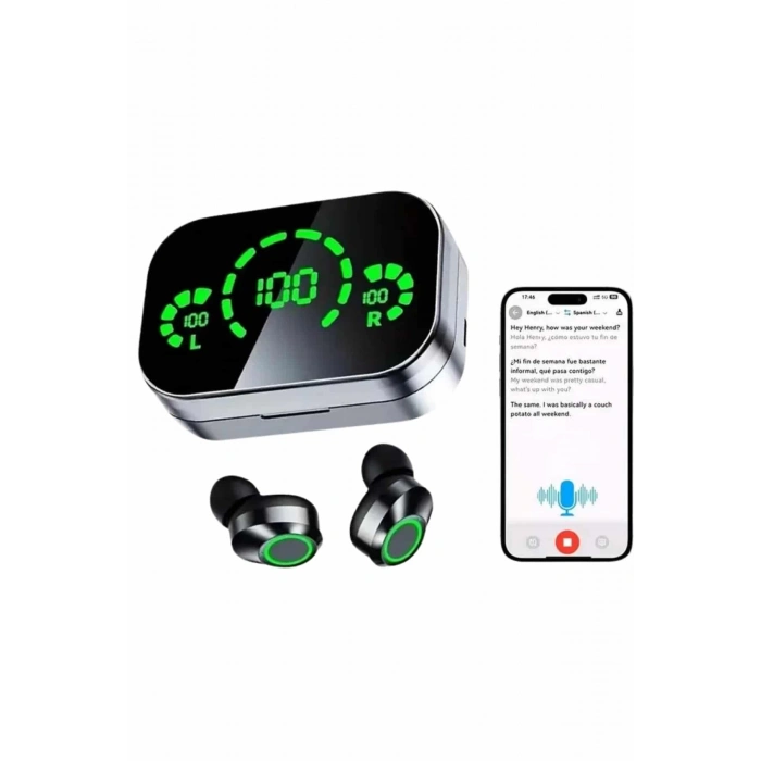 BFS Kablosuz Bluetooth Kulaklık Çift Telefon Destekli Powerbankli Dijital Göstergeli