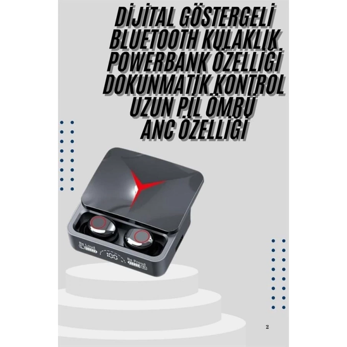 BFS Kablosuz Bluetooth Kulaklık Powerbank Özellikli Göstergeli Hd Mikrofon