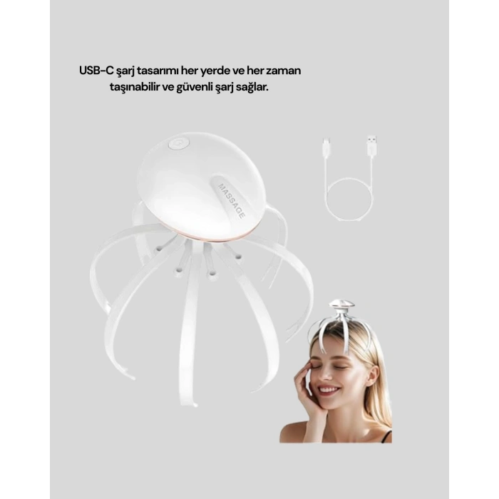 BFS Kablosuz Kafa ve Boyun Masaj Aleti Akıllı Kapanmalı Derin Rahatlama