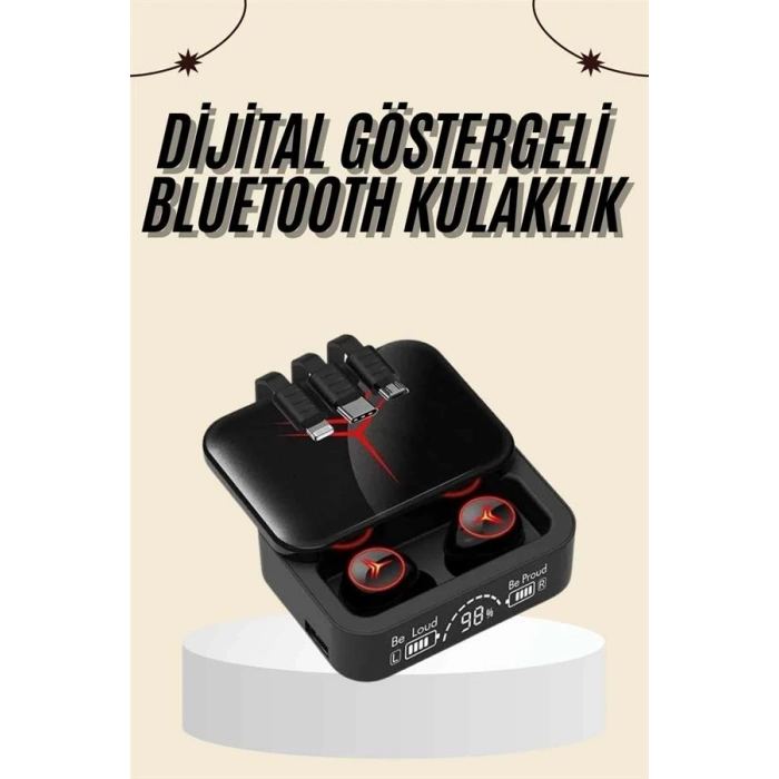 BFS Kablosuz Şarj Göstergeli Powerbank Özellikli Bluetooth Kulaklık Çağrı Cevaplayabilen