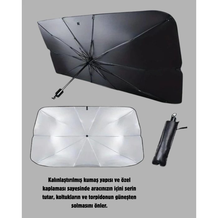 BFS Katlanabilir Ön Cam Güneşliği Şemsiye – Her Araca Uygun Isı ve Işık Koruması