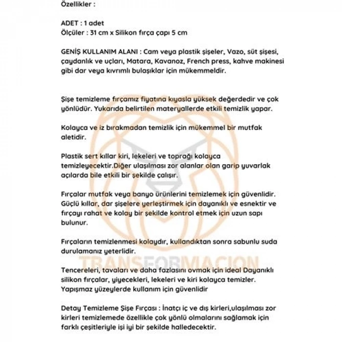 BFS Kavanoz Temizleme Fırçası Şişe Biberon Dar BölgeTemizleyici Fırça