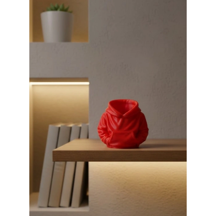 BFS Kırmızı Hoodie Kalemlik 10x10 cm Masa Üstü Düzenleyici