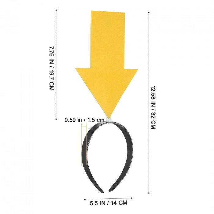 BFS Kişiselleştirilebilir Ok Taç – Üzerine Yazı Yazılabilen Parti Tacı Sarı Renk