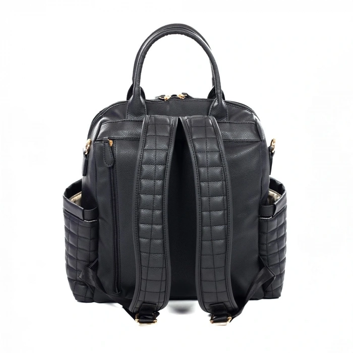 BFS Kitty Deri Anne Bebek Bakım Sırt Çantası 7271 Siyah