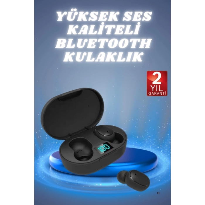 BFS Kulaklık Dijital Göstergeli Bluetooth Bağlantılı Kablosuz Kulak İçi Mikrofonlu Dokunmatik Kontrol