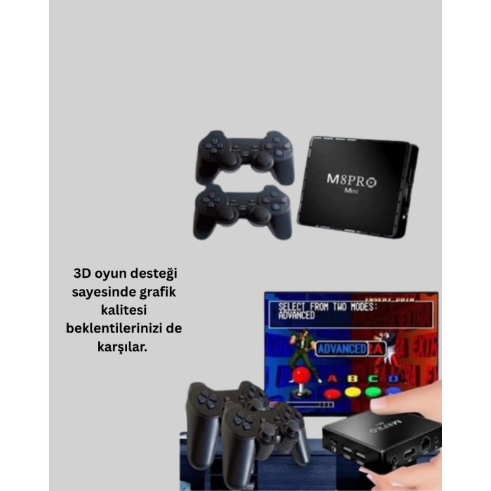 BFS M8Pro Android TV Box ve Retro Oyun Konsolu 64GB