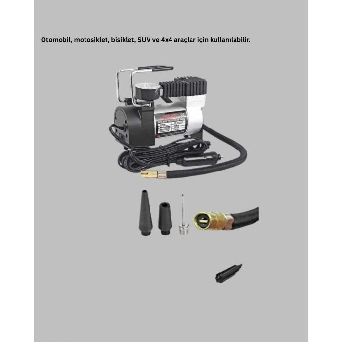 BFS Metal Gövdeli Oto Lastik Hava Kompresörü 12V 140 PSI Hızlı Şişirme
