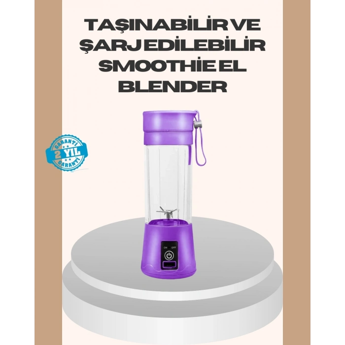 BFS Mini Taşınabilir Blender 380ml USB Şarjlı Detoks Smoothie Hazırlayıcı