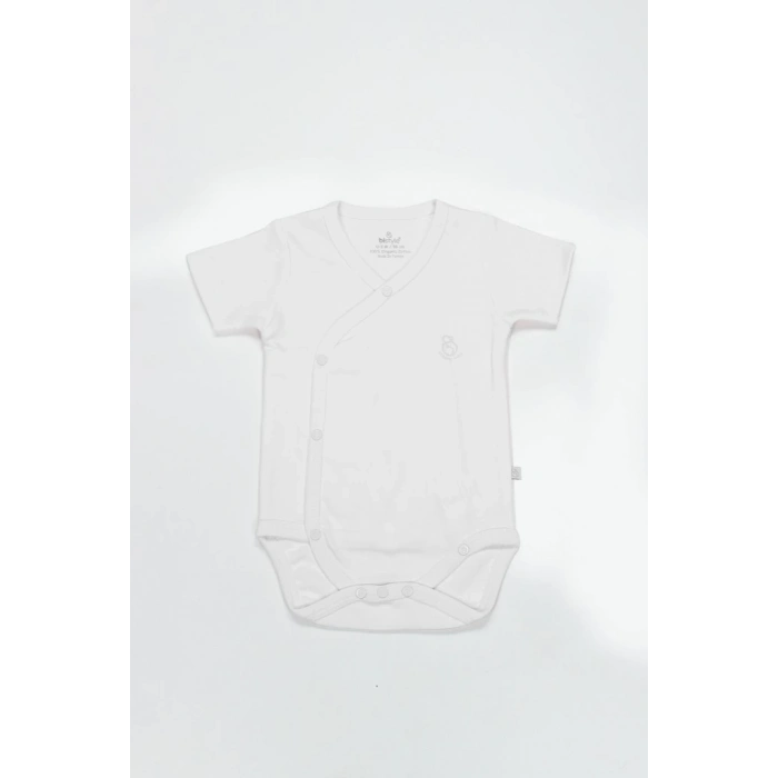 BFS Organik Natural Basic Style Kruvaze Yarım Kol Body BS17101 Beyaz