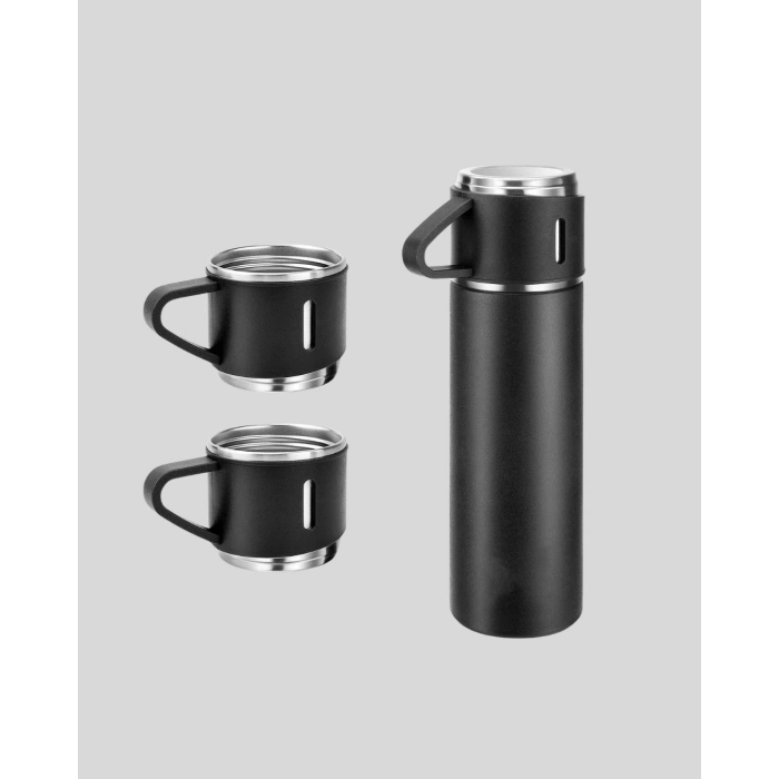 BFS Paslanmaz Çelik 500 ml Termos Seti – 8 Saat Isı Koruma, Vakumlu, Sızdırmaz ve Taşınabilir