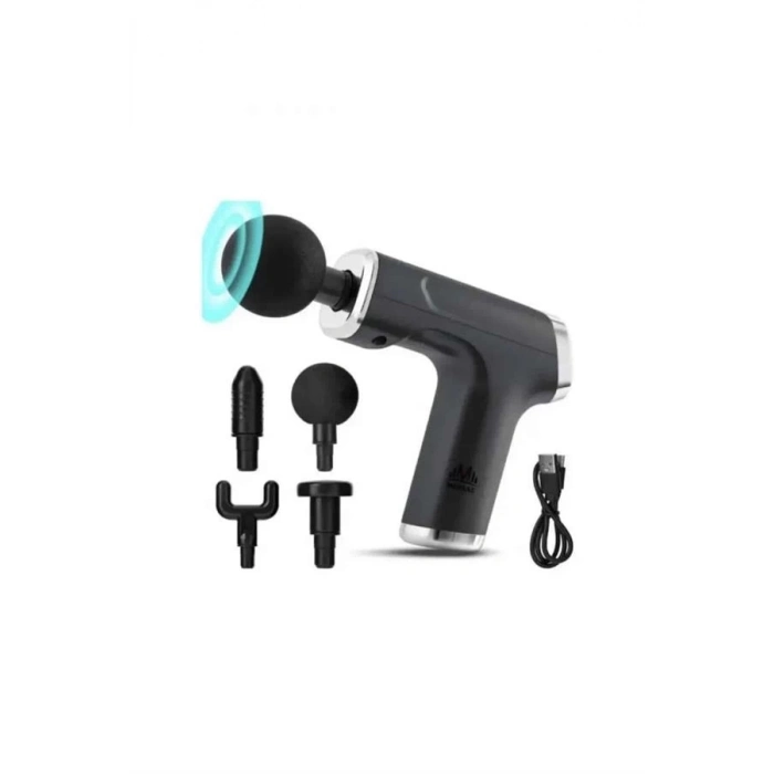 BFS Profesyonel Masaj Tabancası Sporcu Masaj Aleti 4 Başlıklı Şarjlı Titreşimli