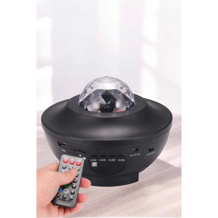 BFS Projektör Yıldız Gece Lambası Disko Topu Bluetooth Bağlantılı Taşınabilir Şarjlı