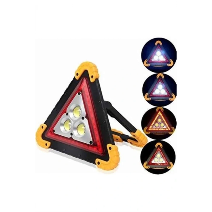 BFS Reflektör Işıklı Ikaz Lambası Şarjlı Çok Fonksiyonlu Işıklı Üçgen Reflektör