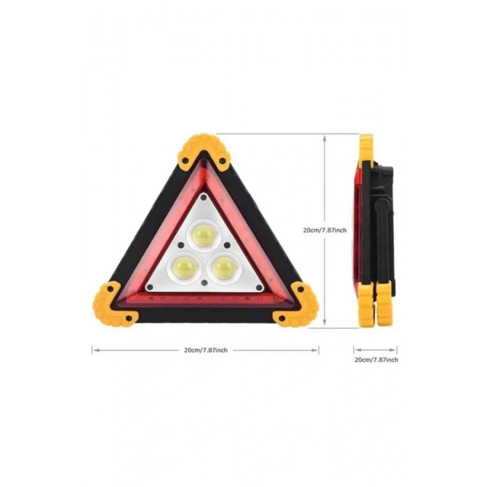 BFS Reflektör Işıklı Ikaz Lambası Şarjlı Çok Fonksiyonlu Işıklı Üçgen Reflektör