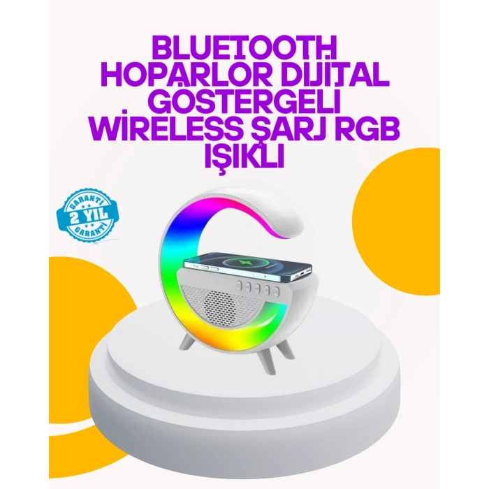 BFS Renkli Işıklı 15W Kablosuz Şarjlı Masa Lambası