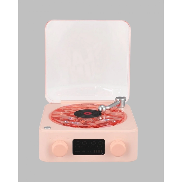 BFS Retro Bluetooth Hoparlör – Kristal Ses, Gece Lambası, Saatli Tasarım