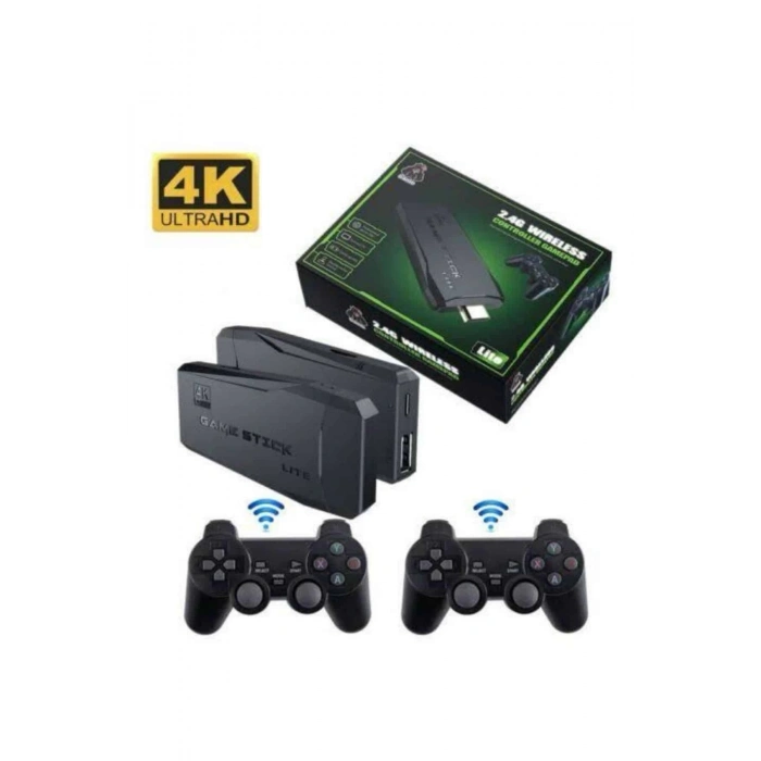 BFS Retro Oyunlar 4k Game Stick 2.4g Kablosuz Çift Kol 3500 Oyun Atari
