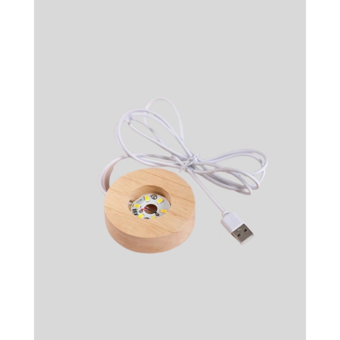 BFS Romantik Kalpli Kristal Cam Küre USB’li Işıklı Dekoratif Obje