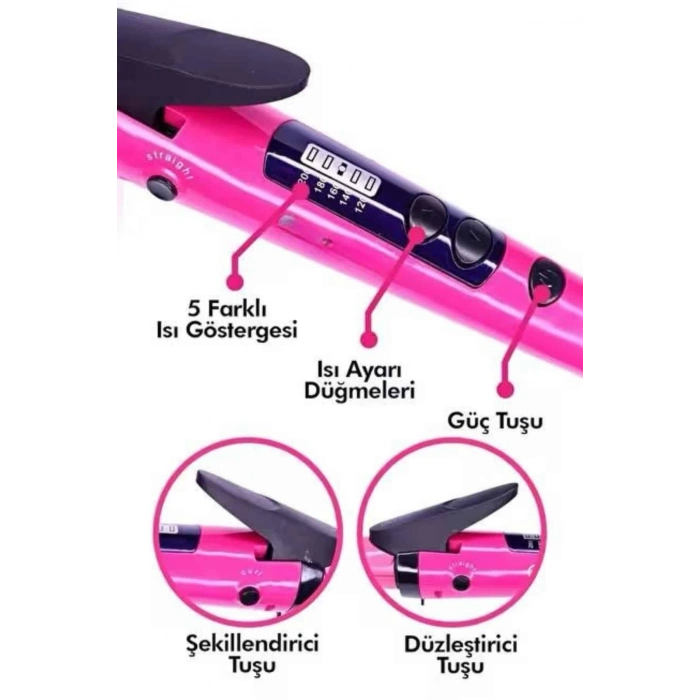 BFS Saç Düzleştirici Şekillendirici Saç Maşası İkili Şekillendirici Isı Ayarlı