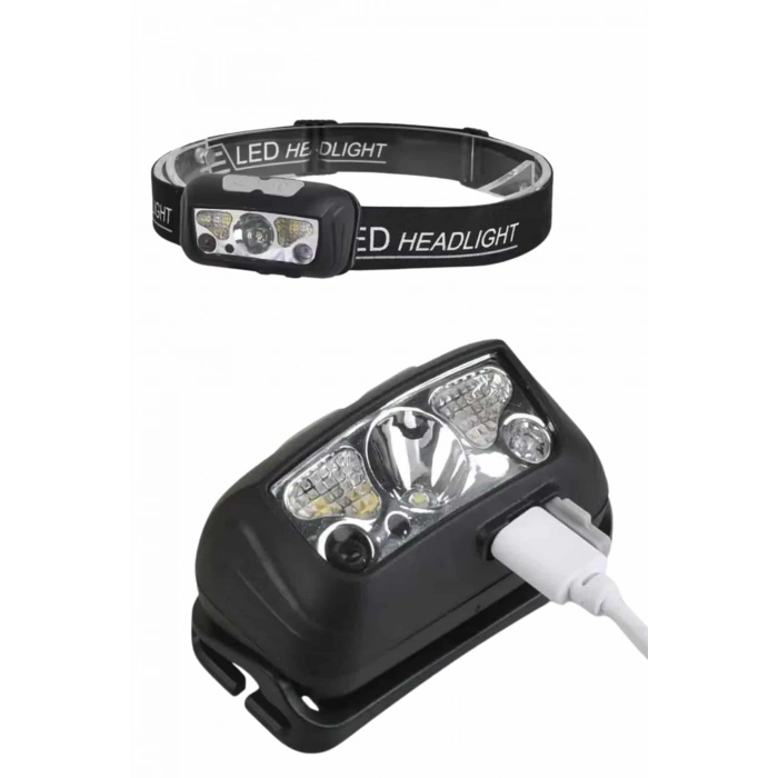 BFS Sensörlü Şarjlı Type-c Şarj Işıklı Kafa Lambası Kamp Lambası