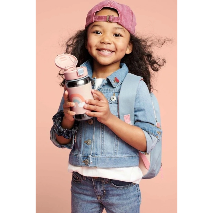 BFS Skip Hop Zoo Pipetli Paslanmaz Çelik Suluk 350 ml Gökkuşağı