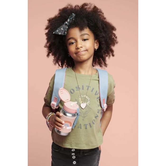 BFS Skip Hop Zoo Pipetli Paslanmaz Çelik Suluk 350 ml Gökkuşağı