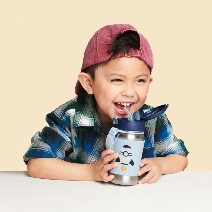 BFS Skip Hop Zoo Pipetli Paslanmaz Çelik Suluk 350 ml Roket