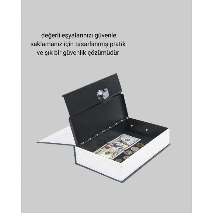 BFS Sözlük Görünümlü Gizli Kitap Kasa – Anahtarlı Metal İç Kasa, Kompakt Boyut, Şık ve Güvenli Tasarım