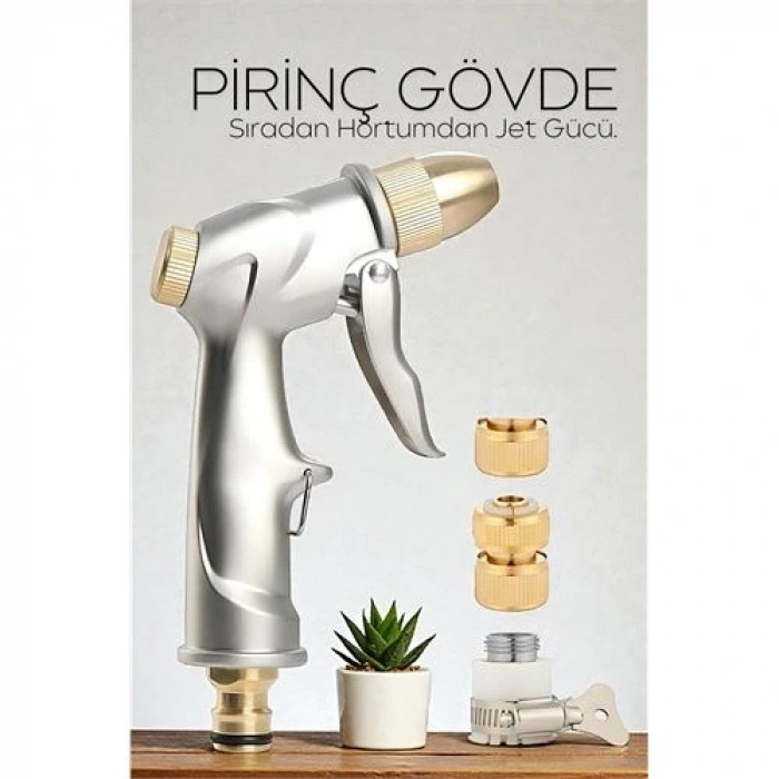 BFS Tamamı Metal Yüksek Basınçlı Ayarlanabilir Bahçe/Oto Yıkama Tabancası Nozul