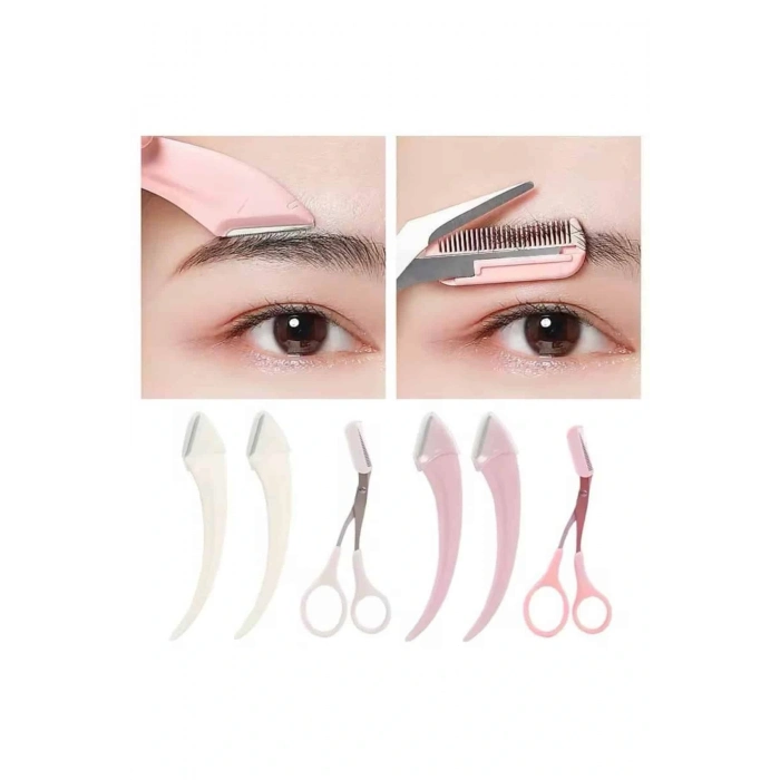 BFS Taraklı Kaş Bıyık Makası Ve Kaş Ustura Seti Kaş Bıyık Tüy Alma Epilasyon Aleti 2li Set