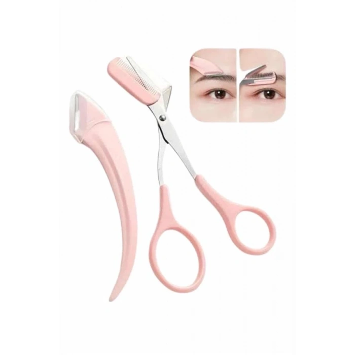 BFS Taraklı Kaş Makası ve Ustura Seti Kaş Düzeltme Makası Kaş Bıyık Alma Aleti