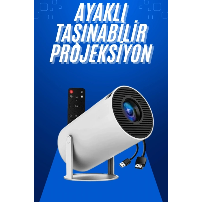 BFS Taşınabilir Projeksiyon Ayaklı Projektör Android Uyumlu HDMI Girişli