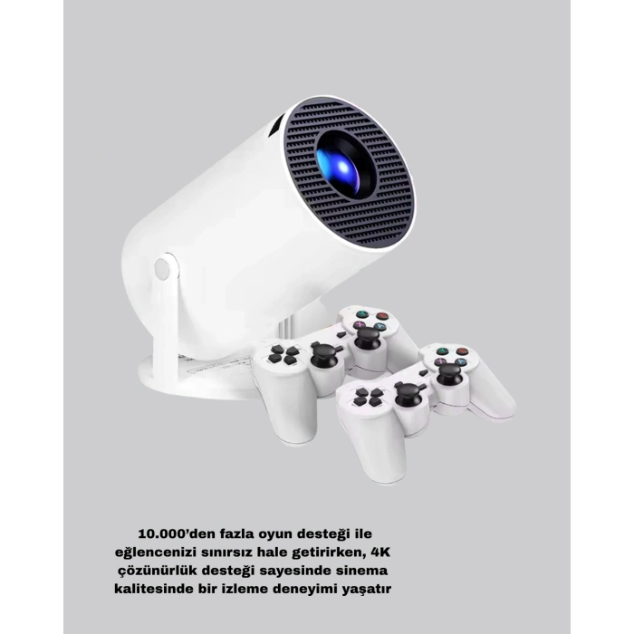 BFS Taşınabilir Projeksiyon Cihazı 4K Destekli Wi-Fi Kablosuz Ekran Yansıtma