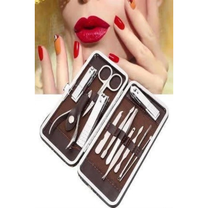 BFS Tırnak Bakım Seti Tırnak Düzeltme Batık 12 Parça Çanta Tipi Manikür Pedikür