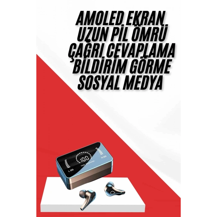 BFS TWS Bluetooth Kulaklık Aynalı Kulaklık Dijital Göstergeli Dokunmatik Kontrol