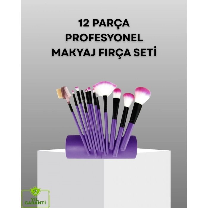 BFS Ultra Yumuşak 12’li Makyaj Fırça Seti – Dökülme Yapmaz, Dalin Şampuan ile Temizlenebilir
