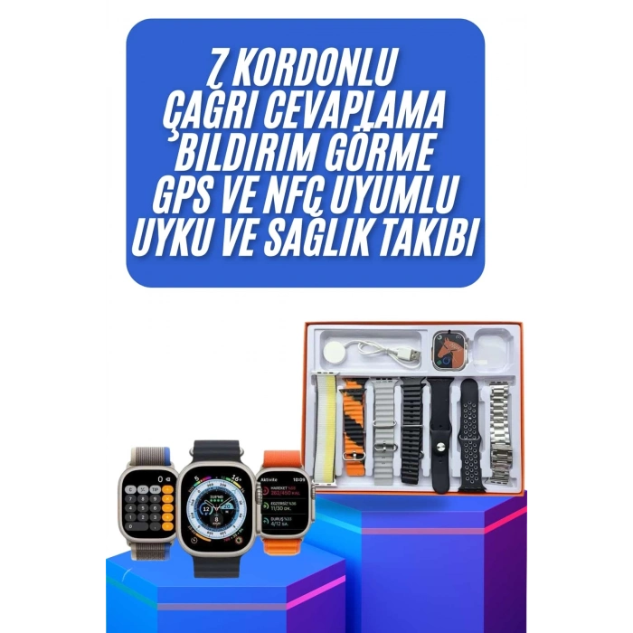 BFS Unısex 7 Kordonlu Çok Fonksiyonlu Nabız Ölçer Uyku ve Sağlık Takibi