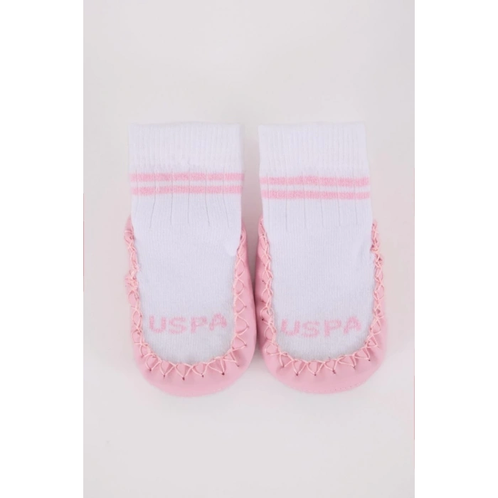 BFS U.S. Polo n Çarık Çorap USB2800 Beyaz-Pembe