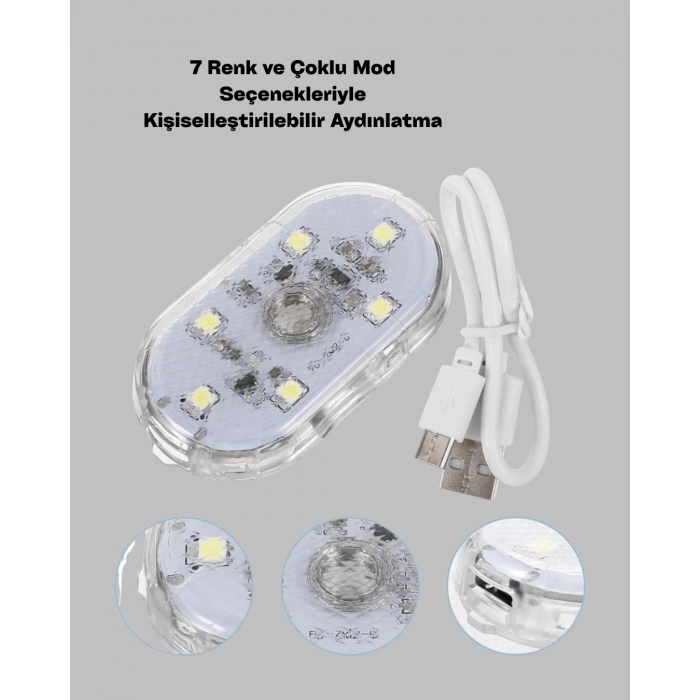 BFS USB Şarjlı Çok Renkli Dokunmatik LED Gece Lambası