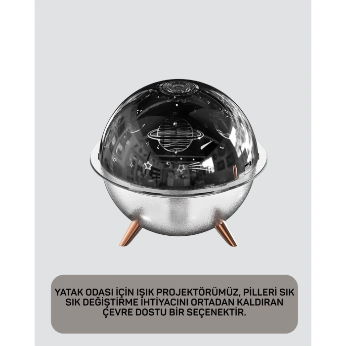 BFS USB Şarjlı Uzay Temalı Işık Projektörü Hava Nemlendirici