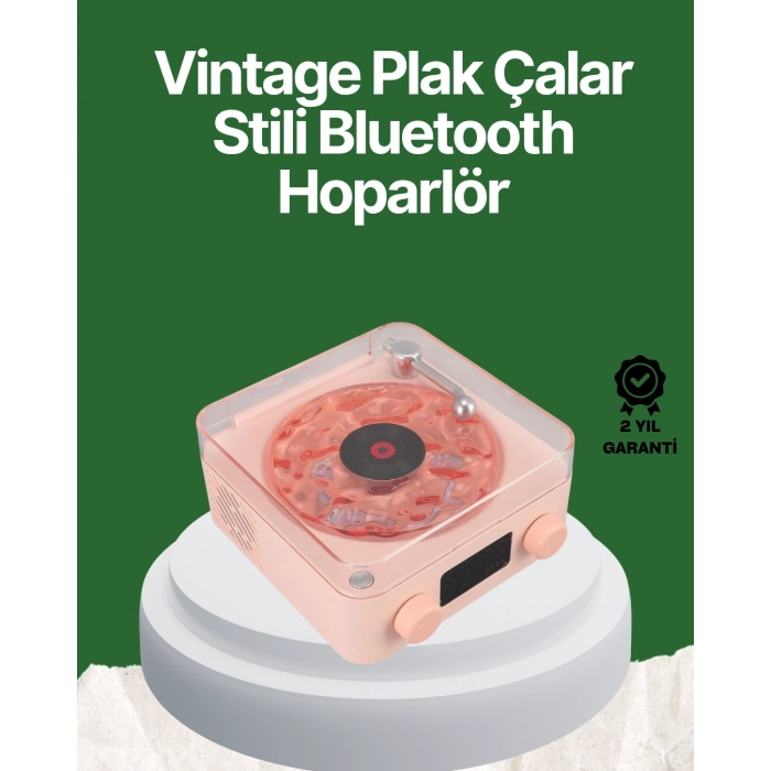 BFS Vintage Tarz Bluetooth Hoparlör – Gece Işığı ve Zaman Göstergeli