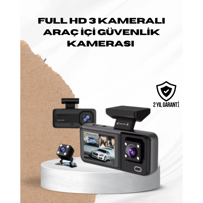 BFS Wi-Fi Bağlantılı Full HD Araç Kamera Seti 3 Kameralı Park Koruma ve Döngü Kayıt
