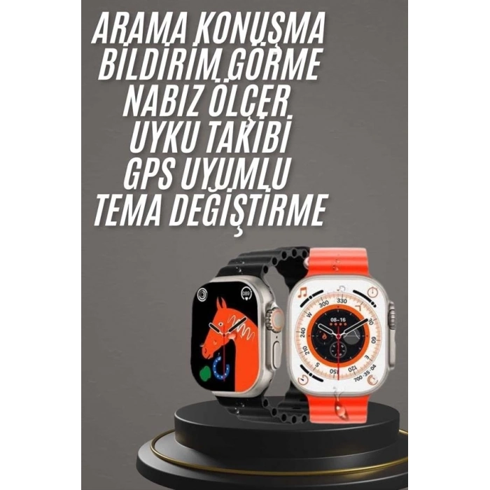 BFS Yeni Model Akıllı Saat Ultra Smart Watch Gümüş Kasa 45mm Titreşim