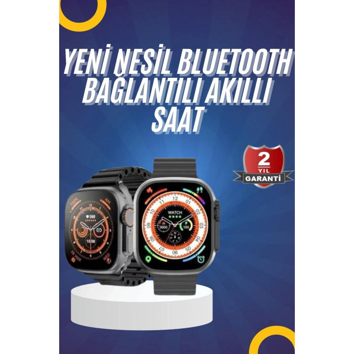 BFS Yeni Model Akıllı Saat Ultra Smart Watch Gümüş Kasa 45mm Titreşim