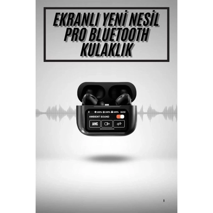 BFS Yeni Nesil ANC Özellikli Çağrı Cevaplayan Dokunmatik Ekranlı Bluetooth Kulaklık Siyah