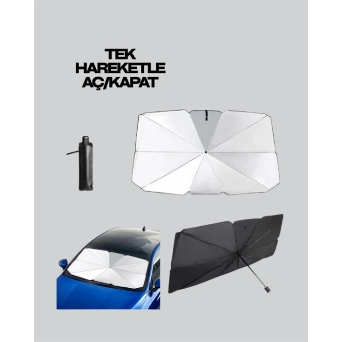 BFS Yüksek Kaliteli Cam Elyaf İskeletli Araba Şemsiyesi – Tüm Araçlara Uygun